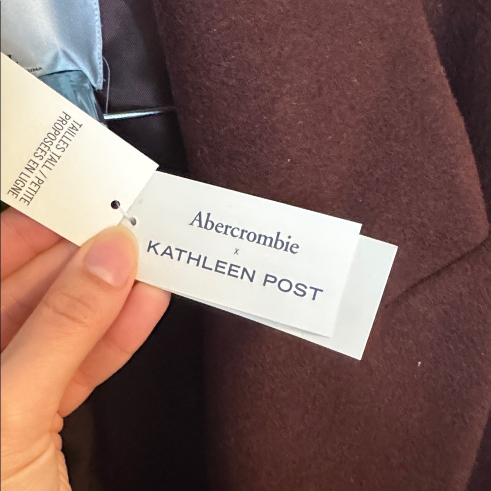 Abercrombie & Fitch Mahogany Wool-Blend Double-Breasted Coat *NWT* - Picture 6 of 6